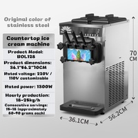Machine à crème glacée commerciale à deux saveurs pour snack-bar, avec refroidissement rapide et fonctionnement silencieux