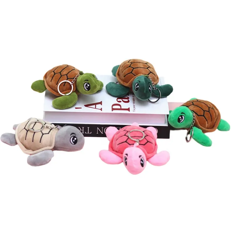 Nette Schildkröte Schlüssel anhänger Plüsch Gefüllte Spielzeug Schildkröte Cartoon Puppen Kleine Anhänger Tasche Ornamente Mini Turtle Plüsch Schlüssel bund