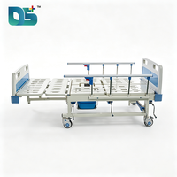 Cama de Hospital Manual Ajustable con 5 Funciones, Peso 85 kg, Cabecera/Pieera de ABS, 5 Rieles Laterales Plegables, 4 Ruedas Silenciosas