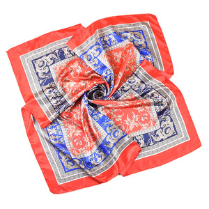 1 pièce Écharpe carrée en satin de soie de luxe Automne/Hiver 2026, imprimé vintage artistique haut de gamme, qualité export 90%, Vente en gros - Product Image 1