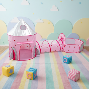 Tente de jeu pliable 3-en-1 légère pour enfants, pour intérieur et extérieur, avec tunnel de ramper pour bébé - Vente en gros - Product Image 1