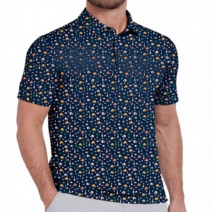 Camisa Polo de Golf con Estampado Floral para Hombre, Manga Corta, Transpirable, Deportiva, Casual, OEM, ODM, Ropa Personalizada para Hombre, Verano - Product Image 1