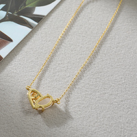 Chaîne à maillons en laiton plaqué or, pendentif géométrique en forme de fleur et de cœur, bijoux unisexes tendance, vente en gros, cadeau