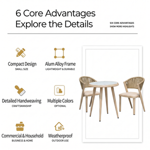 Ensemble <span class=keywords><strong>de</strong></span> meubles <span class=keywords><strong>de</strong></span> patio Meiqi pour l'extérieur, <span class=keywords><strong>table</strong></span> et chaises <span class=keywords><strong>de</strong></span> balcon, ensemble <span class=keywords><strong>de</strong></span> sièges <span class=keywords><strong>de</strong></span> <span class=keywords><strong>salon</strong></span> pour balcon, terrasse, <span class=keywords><strong>jardin</strong></span>, usage domestique - Product Image 2