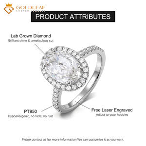 Anillos de Eternidad con Diamantes Cultivados en Laboratorio, Corte Ovalado, Joyería de Moda Goldleaf, PT950 VVS DE, Anillos de Boda con Diamantes de Laboratorio - Product Image 5