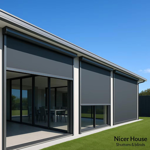 Stores à enroulement OEM pour pergola extérieure, stores manuels à fermeture éclair <span class=keywords><strong>avec</strong></span> protection contre le vent pour ombrage <span class=keywords><strong>latéral</strong></span> - Product Image 2