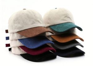 หมวกแก๊ปสีพื้น หมวกกันแดด หมวกเบสบอลผ้าคอร์ดูรอย พร้อมหัวเข็มขัดโลหะปรับได้ ของขวัญโปรโมชั่น - Product Image 4