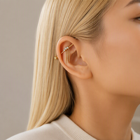Bijoux de piercing industriels Maina en titane ASTM F136, double barre, à filetage externe, pour cartilage et tragus, clous d'oreille en zircon 5A
