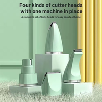Kit de toilettage pour animaux de compagnie professionnel 4-en-1 électrique en acier inoxydable et plastique, tondeuses et coupe-griffes pour poils épais et emmêlés