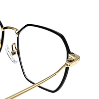 Monturas de Gafas Metálicas de Titanio IP, Estilo Retro Vintage, Color Negro y Dorado, Monturas Ópticas de Diseño, Precio de Fábrica