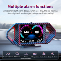Nouveau HUD de voiture JDM 6 en 1 avec interface couleur OBD2 P26 DIY, affichage tête haute, port Type-C et suppression des codes d'erreur