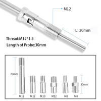 Sonde de température à baïonnette réglable avec capteur thermocouple de type K, sonde de température fixée par vis en acier inoxydable SS316 pour four industriel et système de canaux chauds