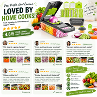Hachoir à légumes multifonctionnel, coupe-légumes de cuisine, trancheuse, hachoir à légumes, coupe-carottes, coupe-ail avec récipient