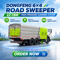 Camion balayeuse routière Dongfeng 6*4, 12 m³ avec lavage haute pression