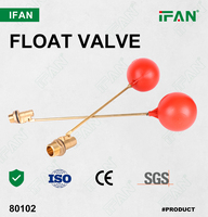 Vanne à flotteur en laiton IFAN pour réservoir d'eau, mini vanne flottante en cuivre, vanne de contrôle de niveau pour citerne, vanne à flotteur à filetage mâle