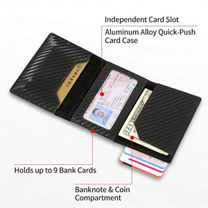 Portacarte di Credito Magnetico di Lusso per <span class=keywords><strong>Uomo</strong></span>, Portafoglio con Blocco RFID, Portacarte Minimalista Pop-up in Pelle per <span class=keywords><strong>Uomo</strong></span> - Product Image 3
