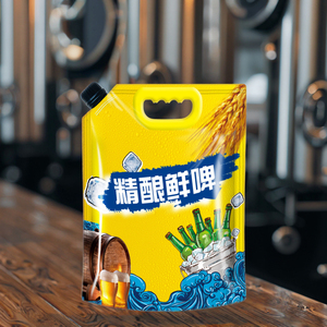食品级透明自支撑吸嘴加厚塑料包装袋用于工艺啤酒水果汁葡萄酒汽水 - Product Image 1