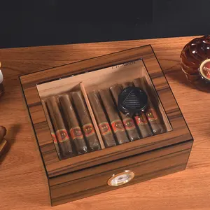 Individuelle spanische Zedermatte Oberfläche mit elektronischem Hygrometer Zigarren-Humidor-Schachtel Hülle personalisierter Humidor individuelles Geschenk