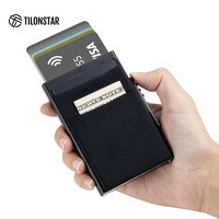 Portefeuille Pop-up en Métal Fin avec Logo Personnalisé, Blocage RFID, Porte-cartes pour Cadeau d'Affaires et Promotion