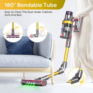 Aspirateur balai sans fil S702-2 avec écran tactile LED, filtre sans sac, 38 kPa, moteur sans balais rechargeable 500 W, aspiration à sec, bac à poussière 1,2 L - Product Image 4