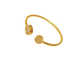 Gelang Fashion Baja Anti Karat Terlaris Model Pasangan Berlian <span class=keywords><strong>Magnet</strong></span> Batu Hitam Ekspor Lintas Negara - Product Image 1