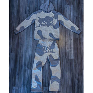 ชุดวอร์มผ้าว๊อตสำหรับผู้ชายเสื้อฮู้ดกันหนาวมีฮู้ดสำหรับผู้ชายโอเวอร์ไซซ์ฟอกสีกรดชุดวอร์มผ้ายืดวินเทจสำหรับผู้ชาย - Product Image 2