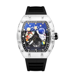 Orologio Automatico Sportivo da <span class=keywords><strong>Uomo</strong></span>, Impermeabile, con Quadrante Scheletrato, Stile Cosmonauta, Cassa Quadrata - Product Image 3