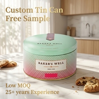 Boîte en métal ronde personnalisée de qualité alimentaire pour biscuits, gâteaux, bonbons, gourmandises, chocolats, sucettes, sucre, aliments pour bébés