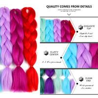 Extensions de cheveux synthétiques Kanekalon Yaki pour tresses africaines au crochet, 24 pouces, 100g, vente en gros, très demandées