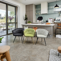Chaises de salle à manger en velours rembourrées de luxe, confortables pour la maison, le lit, le salon, le restaurant, les hôtels, les banquets, les mariages