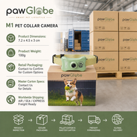 Caméra de suivi d'animaux de compagnie intelligente 7,2 x 4,5 x 3 cm 100g ABS IP66 GPS Beidou LBS 1100mAh 1080P FCC CE ROHS pour chiens et chats
