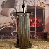 Support de bouteilles de vin en forme de tonneau de vin de style campagnard rétro Table de bar 20 bouteilles présentoir à vin en bois