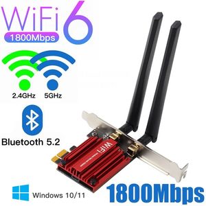 2 in 1 1800Mbps WIFI 6 PCI-<span class=keywords><strong>E</strong></span> scheda di rete Wireless AX1800 802.11AX 1800M Dual Band PCI <span class=keywords><strong>E</strong></span> WIFI PCIE adattatore con 5.2 Bluetooth - Product Image 2