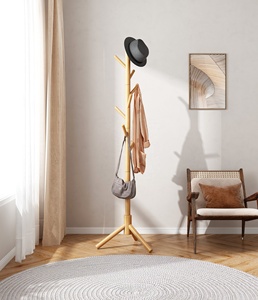 Eenvoudig Ontwerp Boomvormige Staande Massief Houten Nieuw-Zeeland Dennendoek Hanger Kapstok - Product Image 4