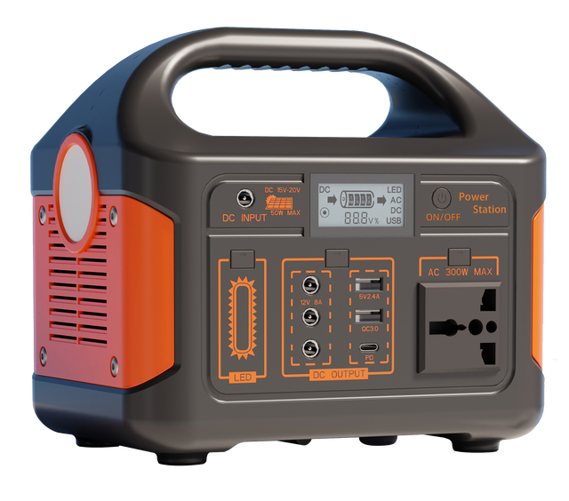 300W Portable Power Station Pack Solar Generator, Pure Sine Wave Emergency Backup Power for Camping RV Home Energy Storage UPS