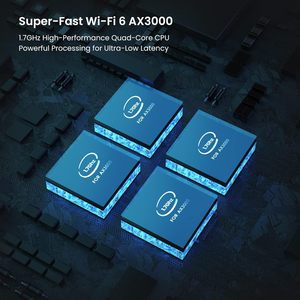 Enrutador de malla 5G de alta velocidad AX3000 Gigabit, cobertura para todo el hogar de 2167Mbps, Puerto WAN QoS, cifrado WEP EC12, módem 4G para juegos para SOHO - Product Image 3