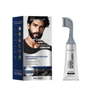 Fast Comb <strong>Hair</strong> <strong>Dye</strong> <strong>for</strong> <strong>Men</strong> Natural Black Herbal Formula Ammonia Free Gray Coverage OEM ODM <strong>Hair</strong> Color Cream Supplier - Product Image 1