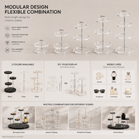 Support d'affichage modulaire multi-niveaux en acrylique transparent personnalisé pour bijoux, parfums, gâteaux, cosmétiques, présentoir de vente au détail OEM ODM