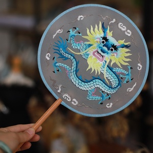 Chinese Style Court Classical Long Handle Group Fan <b>Embroidery</b> <b>Kit</b> <b>for</b> <b>Beginners</b> Cross Stitch - Product Image 3