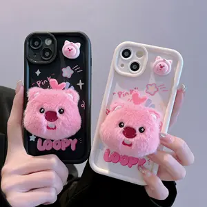 Voor Iphone15 Mobiele Telefoon Hoesje Voor Apple 14 Schattige Robijn All-Inclusive 13 Cartoon 11 Pluche 12pro Beschermhoes