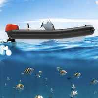 Bateau gonflable rigide en fibre d'aluminium nervurée avec cabine