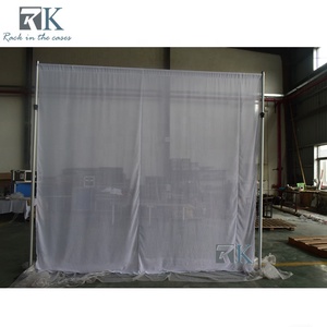 Ensemble de rideaux en tissu de chiffon modulable réglable pour événements, en aluminium télescopique, ensemble unique - Product Image 6