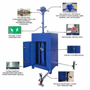 Remolque Móvil con Cámara de CCTV Solar y Mástil Telescópico de 6 m para Obras de Construcción - Product Image 3