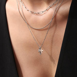 Fashion 5A Zircon Diamond <b>Cross</b> Necklace 18K Gold Plated Stainless Steel Multi Layer Waterproof Jewelry for Women - Product Image 4