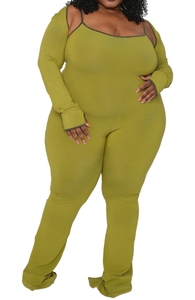 Oem-Combinaison pantalon large à haussement d'épaules pour femmes, 2 pièces, tenue décontractée pour femmes, survêtement d'été, vêtements de sport d'entraînement, tenue de détente - Product Image 3