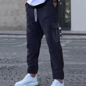 Pantalon en velours côtelé pour homme, automne 2025, coupe ample, jambe droite, jambe large, couleur unie, multi-poches, pantalon décontracté pour homme - Product Image 4