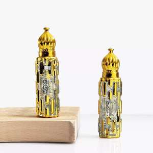 En stock, flacon de parfum en verre à bille de style moyen-oriental, plaqué or, 0,2 oz, 0,4 oz, flacons à bille en verre vides - Product Image 4