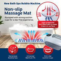 Machine à bulles pour baignoire avec réglages de bulles réglables, tapis de massage à jet d'air et télécommande pour la maison et le bain de spa