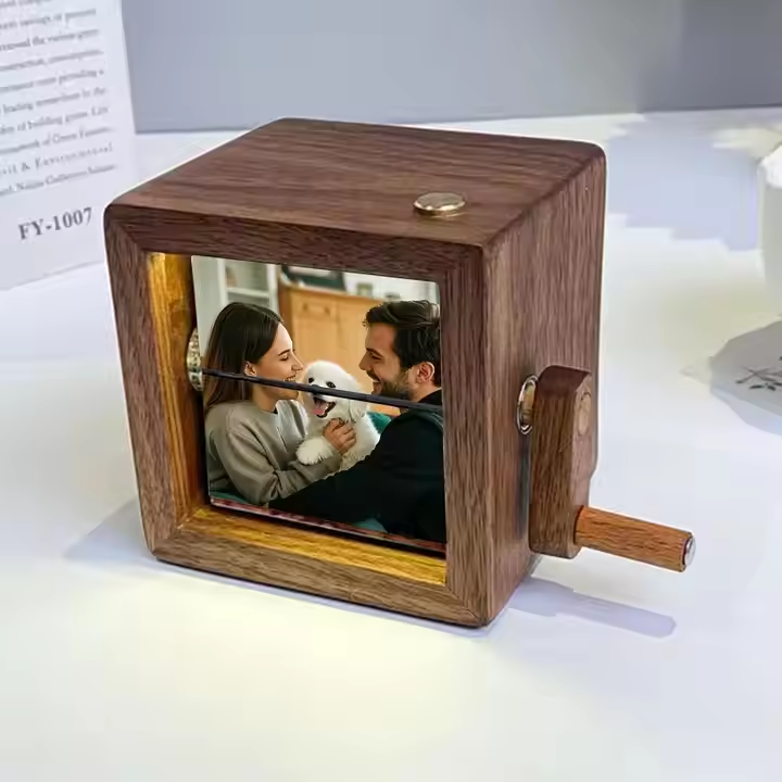 Ручной фотоальбом с памятью из черного ореха ручной работы с 8 или 16 слотами для картин