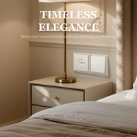 Prise Murale Électrique Maison Standard UE Allemande Blanche avec Terre 16A, Panneau PC, Type Schuko